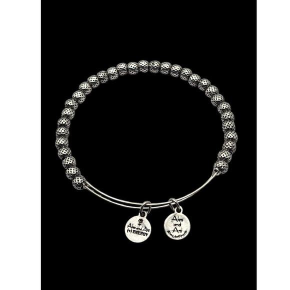 Alex and Ani Beaded Silver-Tone Energy Charm Bracelet - Picture 1 of 9